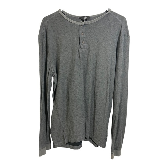 Volcom mens Henley long sleeve shirt. Grey. Size large. - Picture 8 of 10